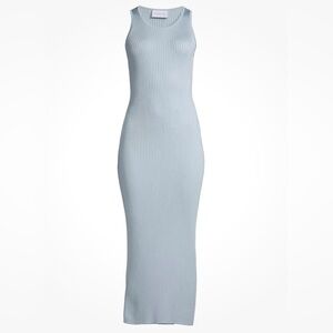 Significant Other Sofia Open Back Ribbed Knit Midi Dress Light Blue
